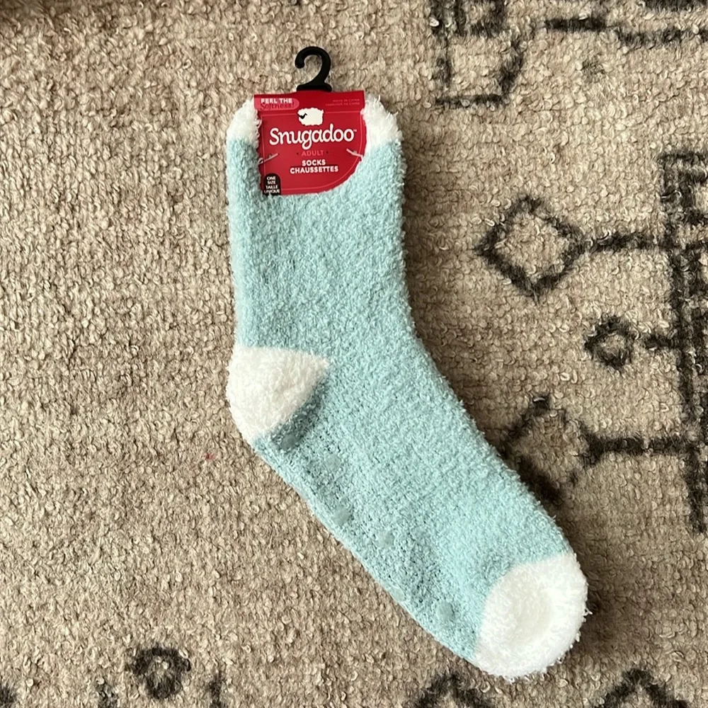 ❗️LAST 1❗️🤎5 For $25🤎 SNUGADOO Soft Mint Green White Cozy Socks